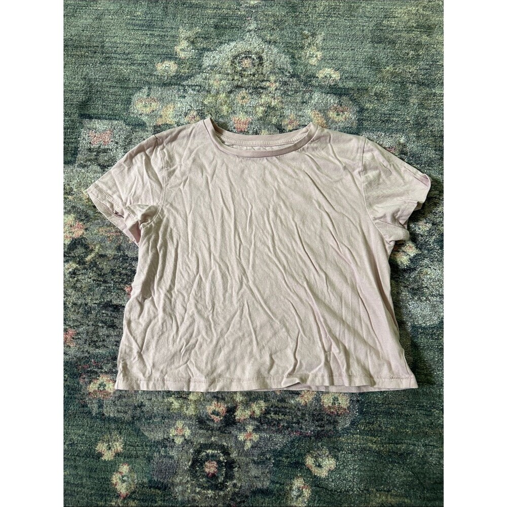 Universal Thread 100% Cotton Women's Lilac Crewneck Short Sleeve Crop Top Medium